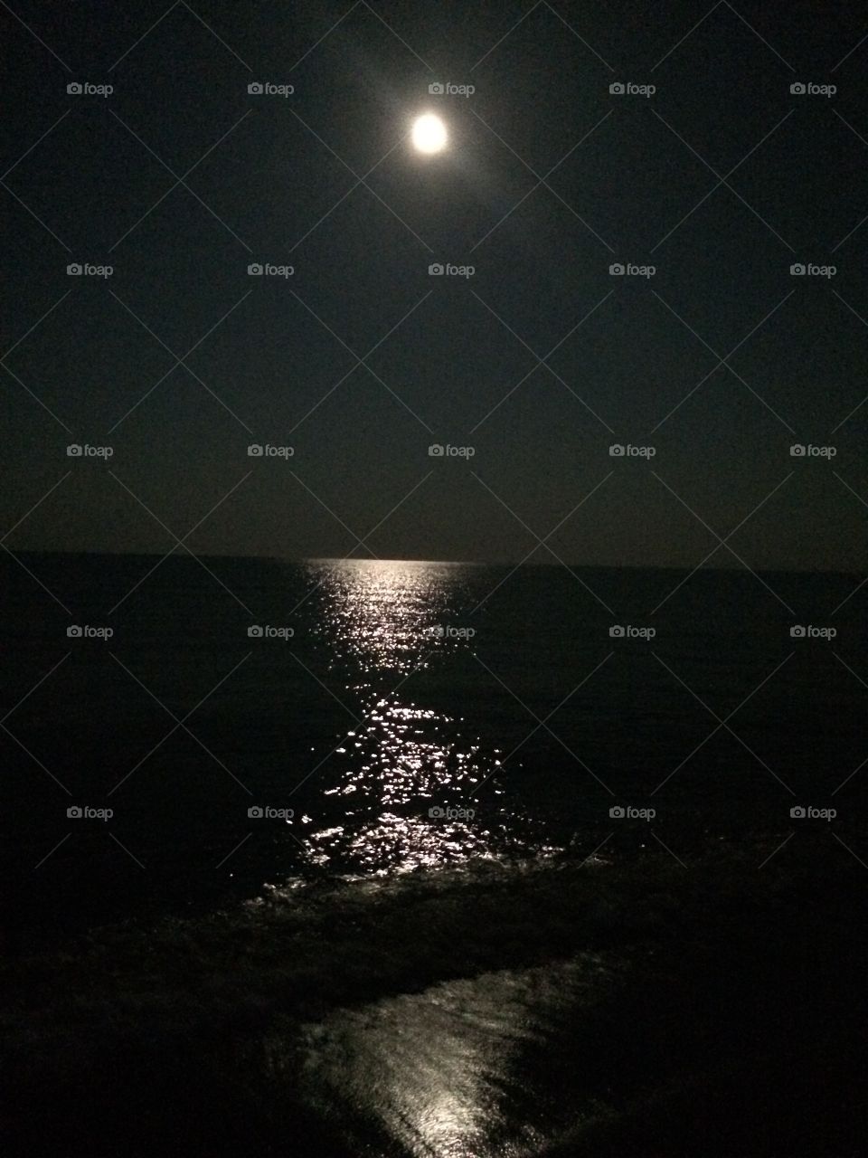 Moon sea night