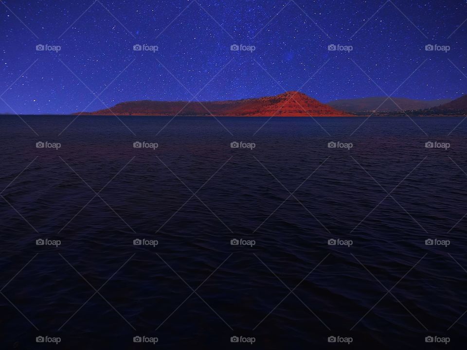 Dark night with nature awesome view with stars