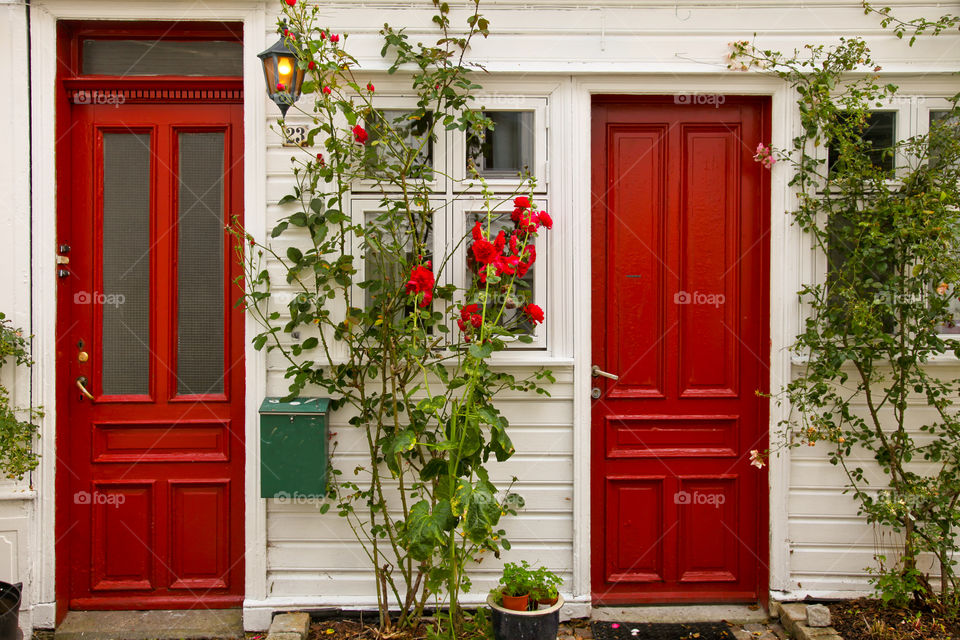 Two red doors. 