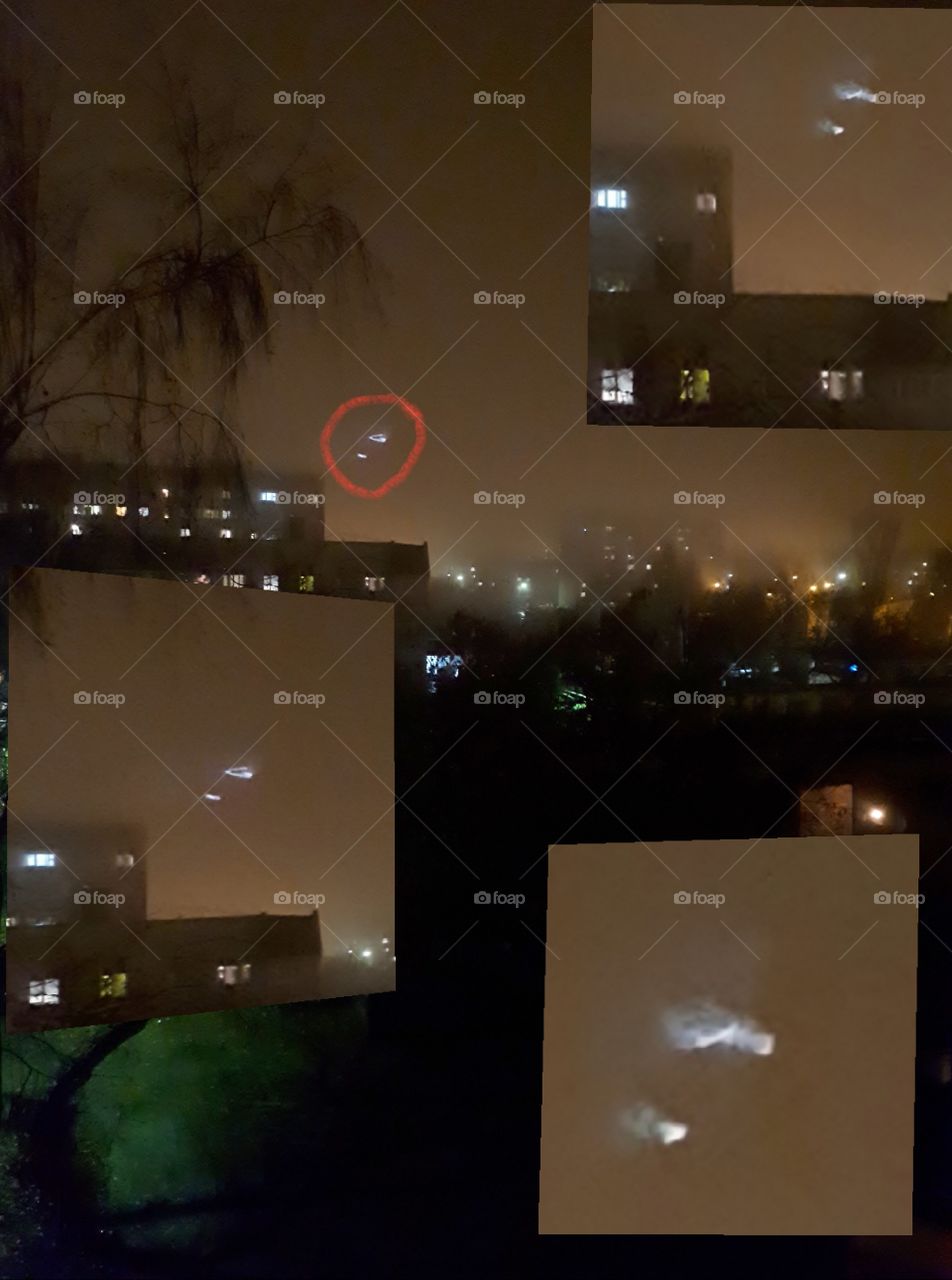 A view from the window lt seemed to me that  the stars are falling from the sky,l was tempted to show them in a more understandabla image.Then the  thought slipped through,maybe l took off the UFO