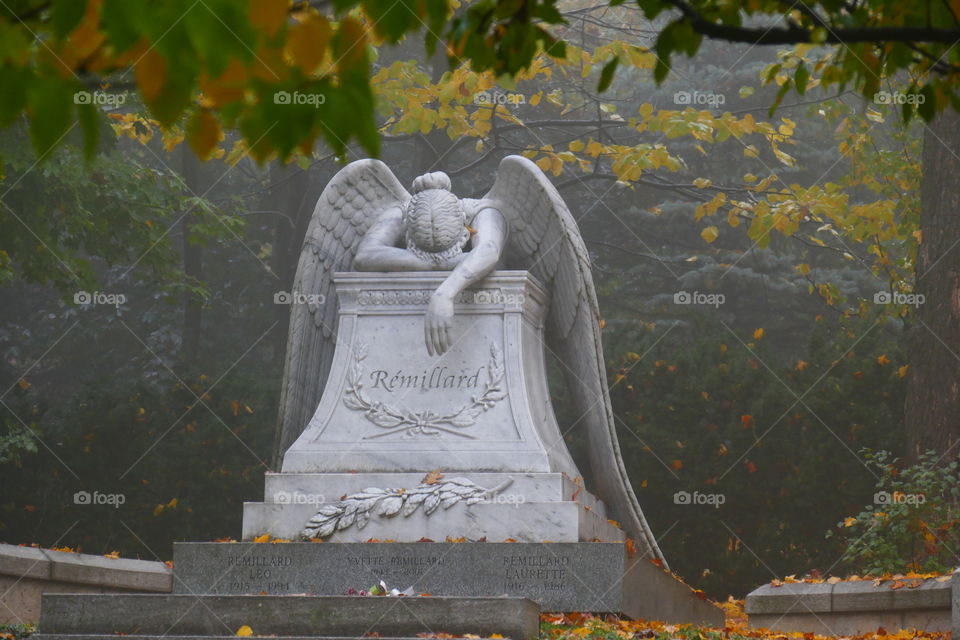 Remillard. The most beautiful weeping angel I've ever seen. Located at Notre Dame des Neiges cemetery in Montreal Quebec.