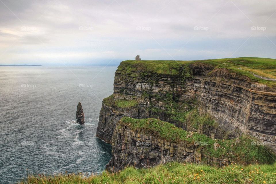 The cliffs of Moher and the Atlantic ocean