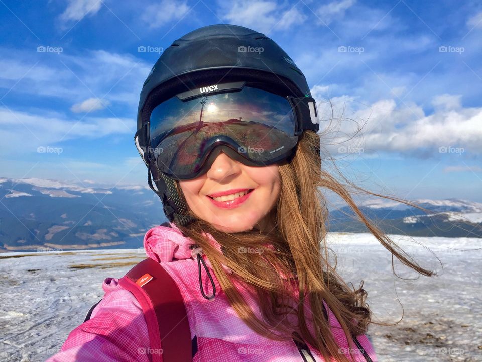 Woman skiing