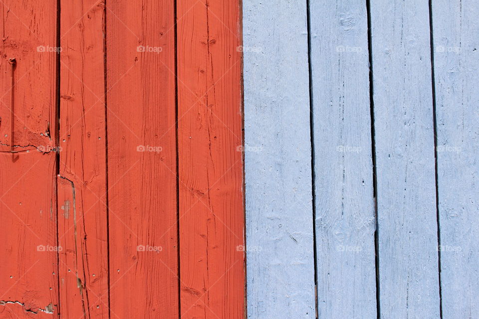 Red and blue wood.