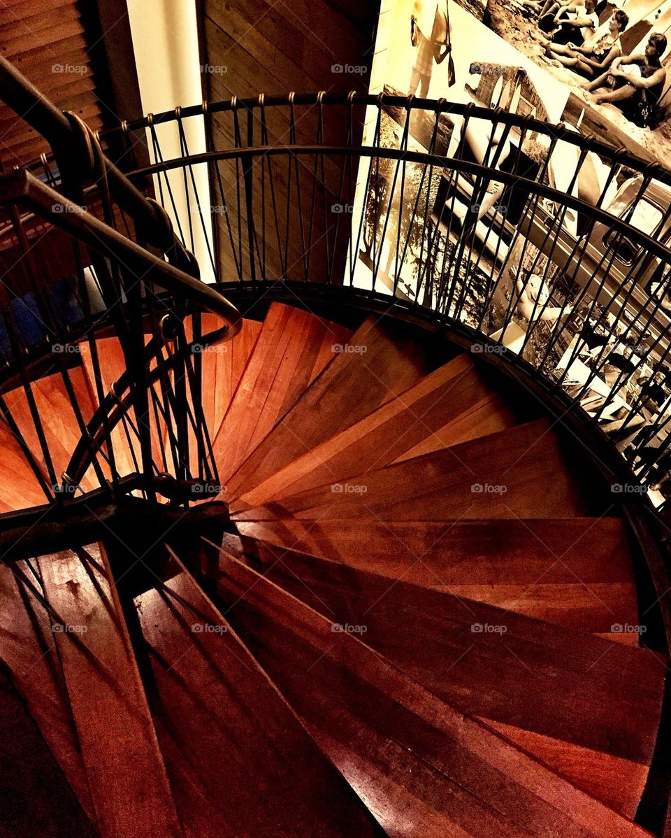 Directly above shot of spiral staircase