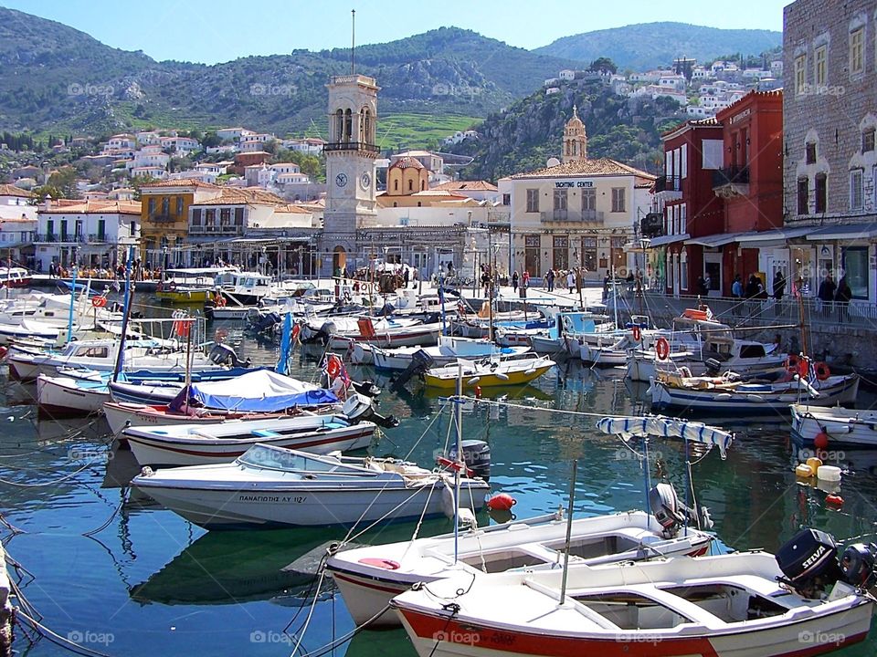 Marina on the Isle of Hydra, Greece