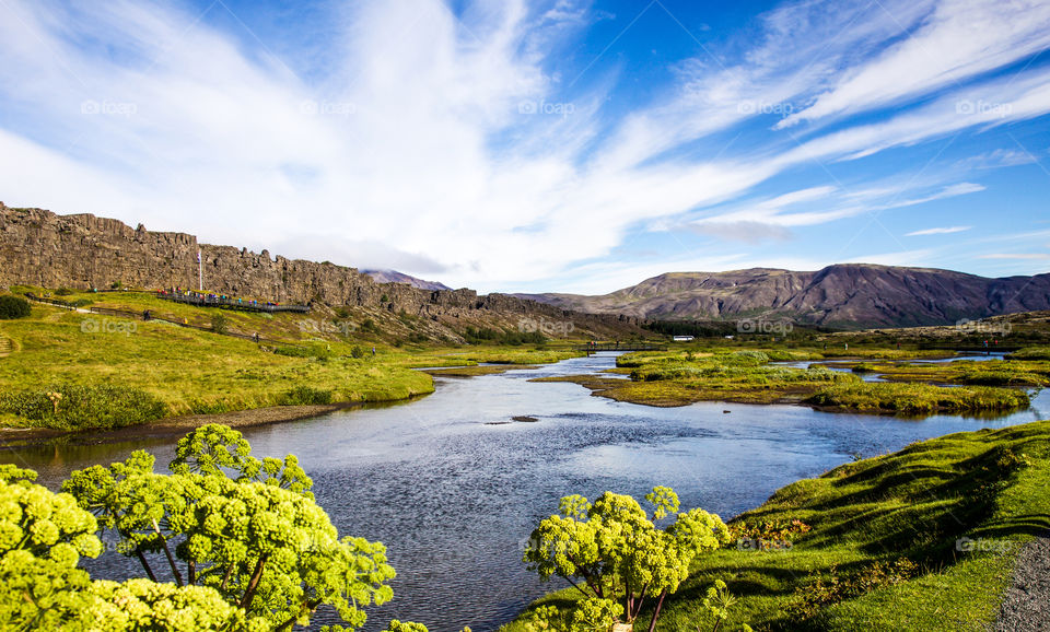 Scenic view of a lake against sky