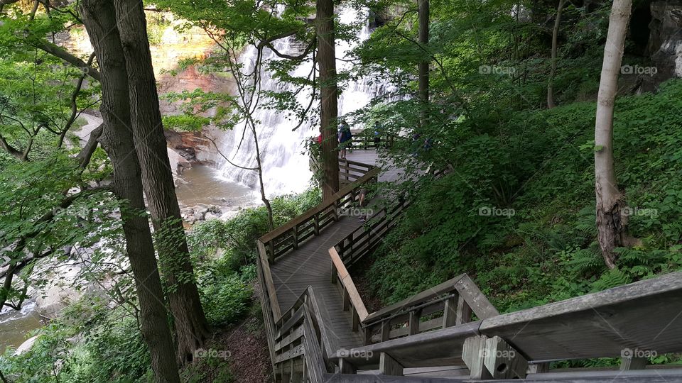 Waterfall. Brandywine falls in Northfield Ohio