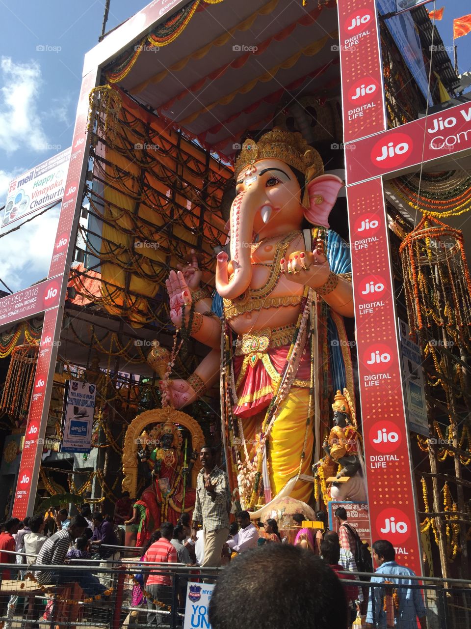 58 ft idol for the festival of Ganesh Chaturthi