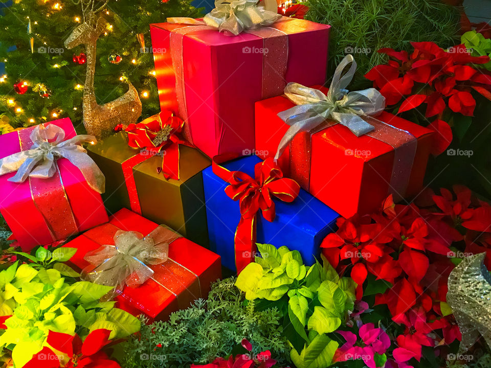 Colorful christmas presents