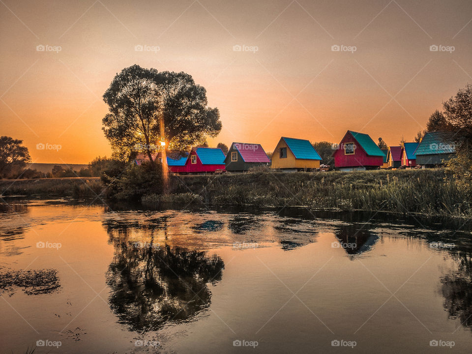 sunset on the river