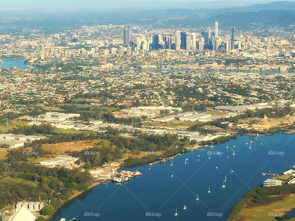 Aerial view of Brisbane, Australia 