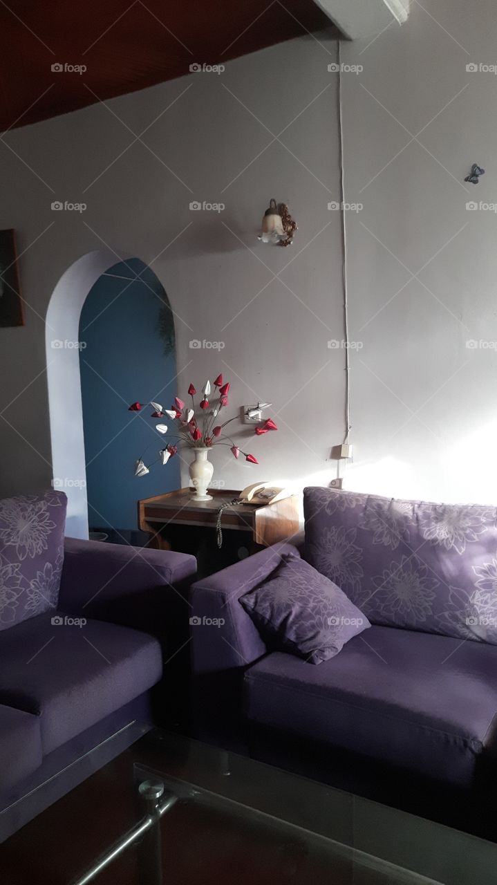 living room in the morning