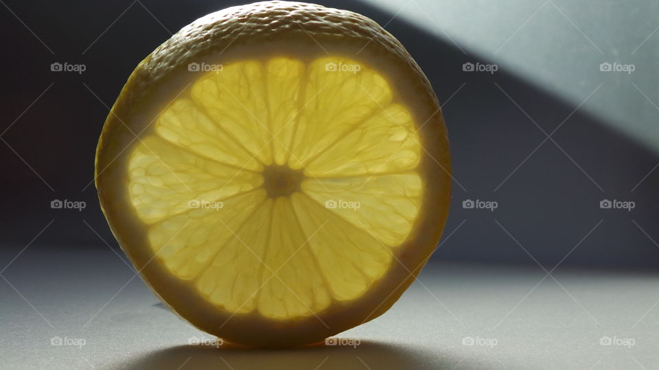 Close-up of lemon slice