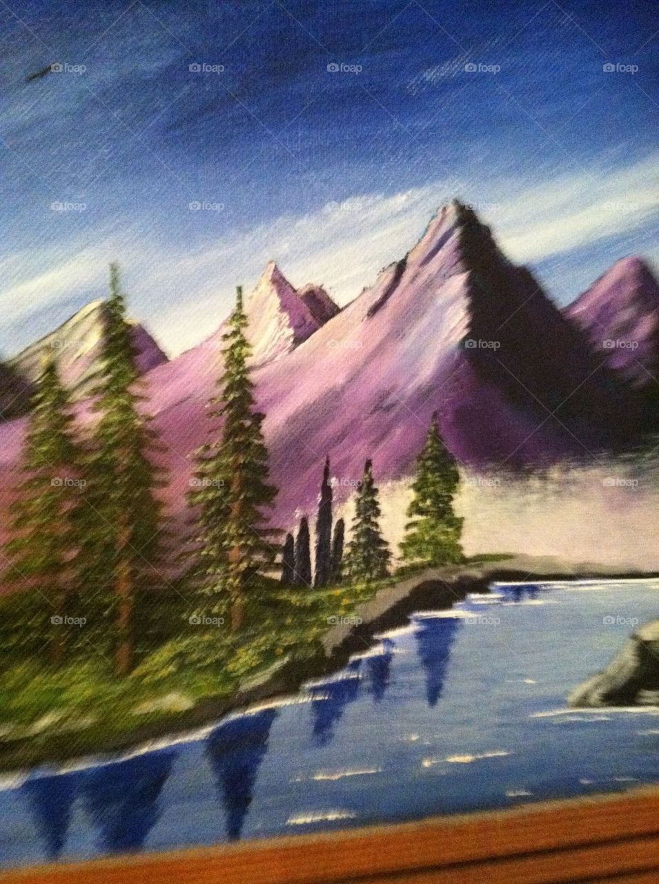Oil painted mountains