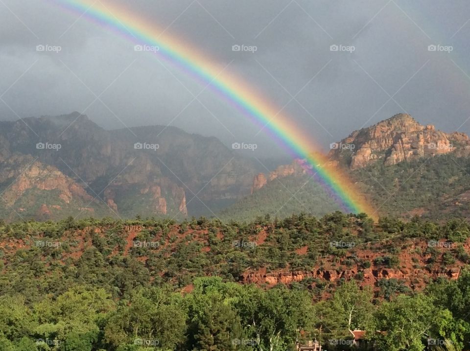 Rainbow and Mountains.