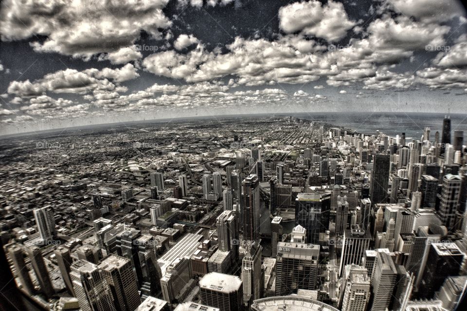 Beautiful Grey Chicago Skyline 