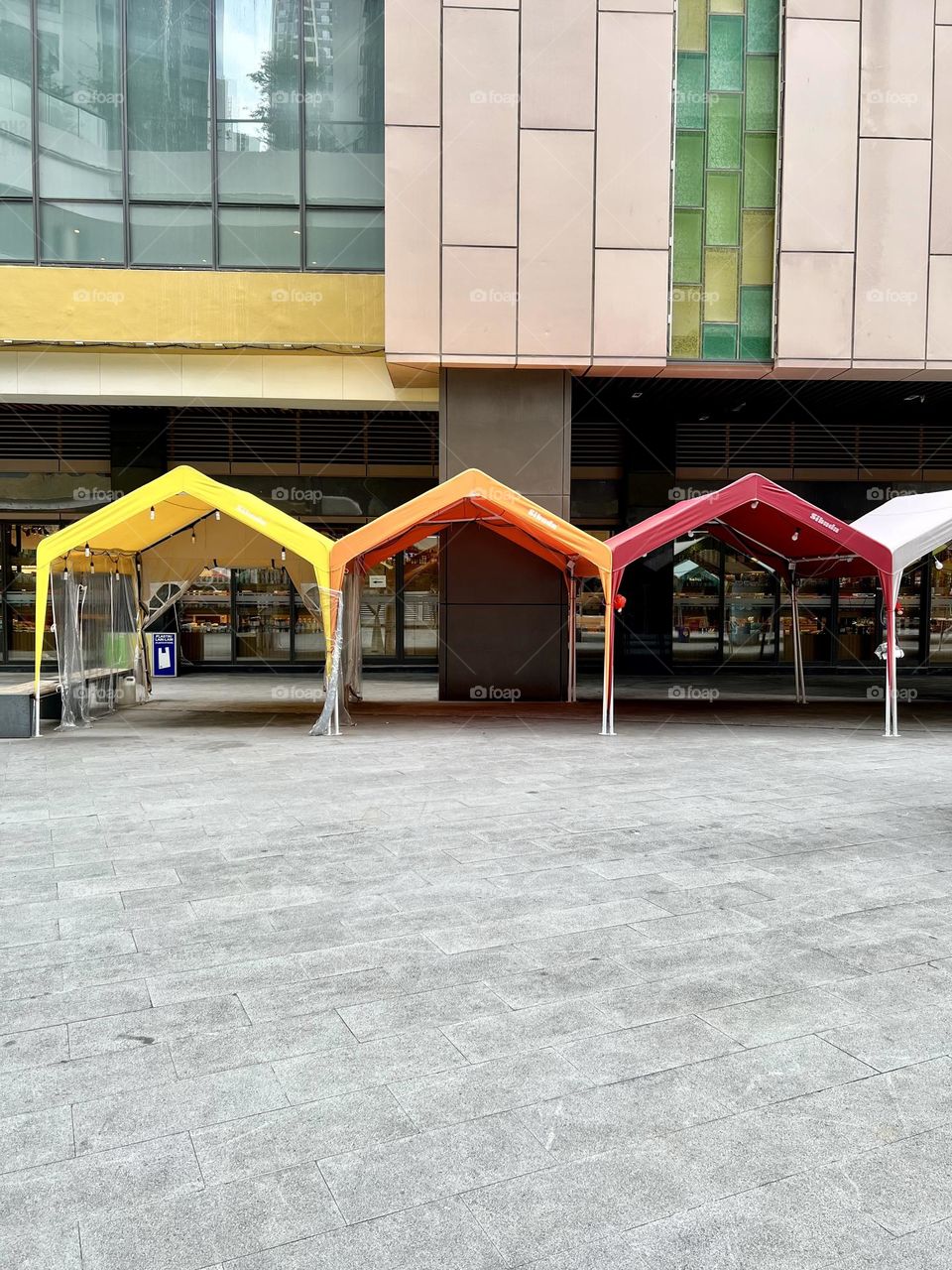 Canopy with various colour displayed for up coming fleamarket