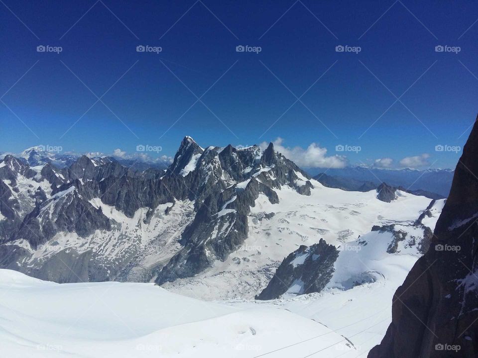 Mountain peaks over Chamonix
