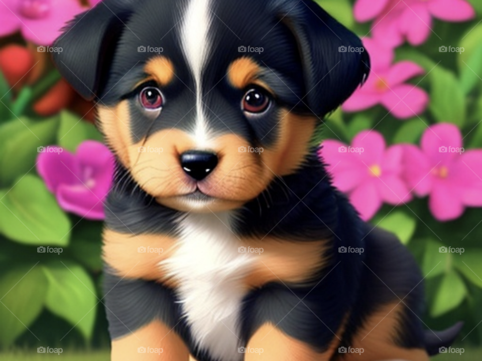 cute colourful puppy
