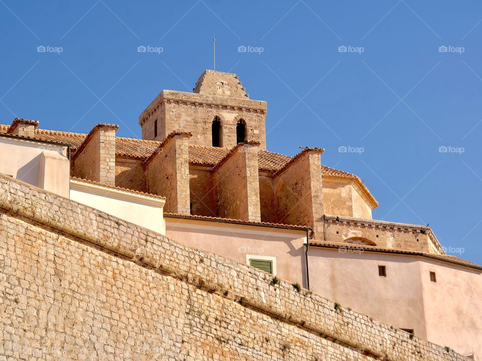 Ibiza old town with the castle 