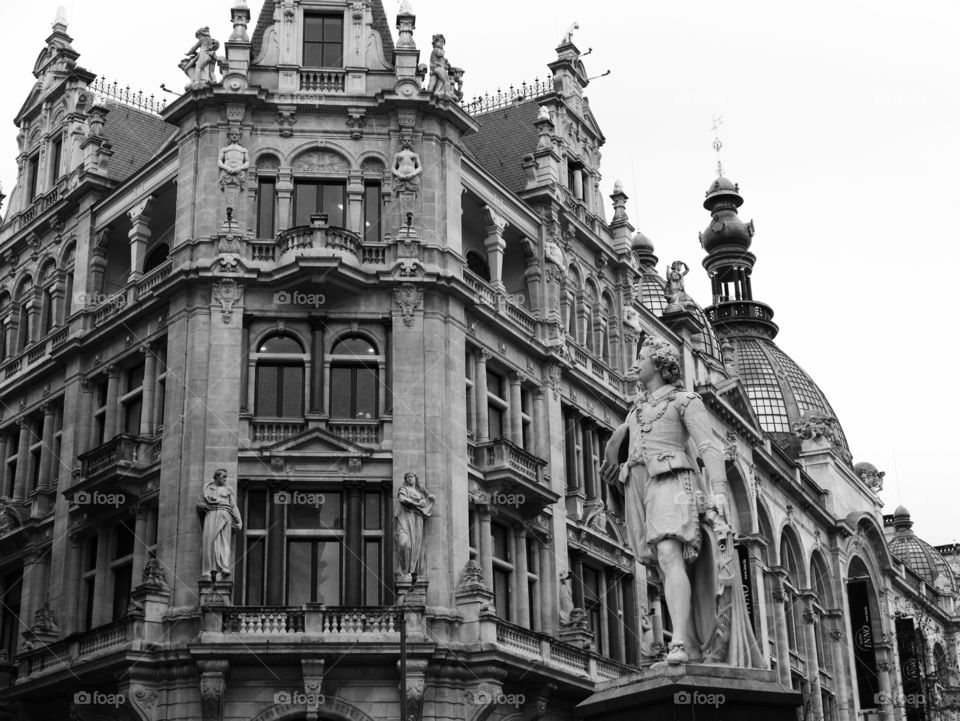 An old historical building in Antwerp, Belgium.