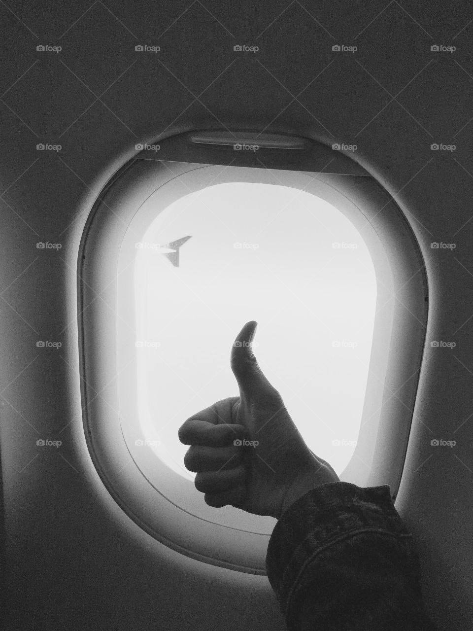 Thumbs up on the plane