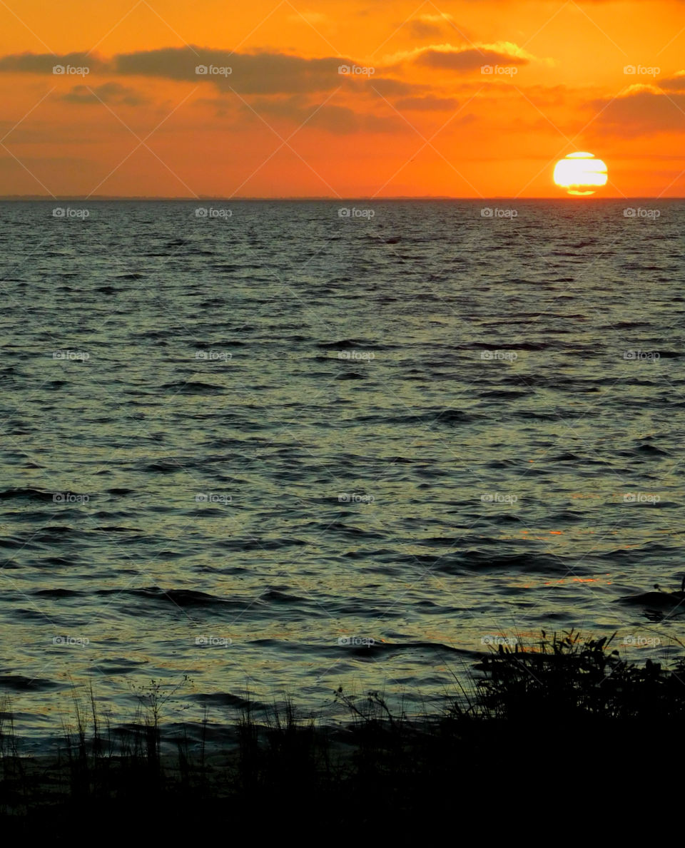 Descending Sunset on the bay!