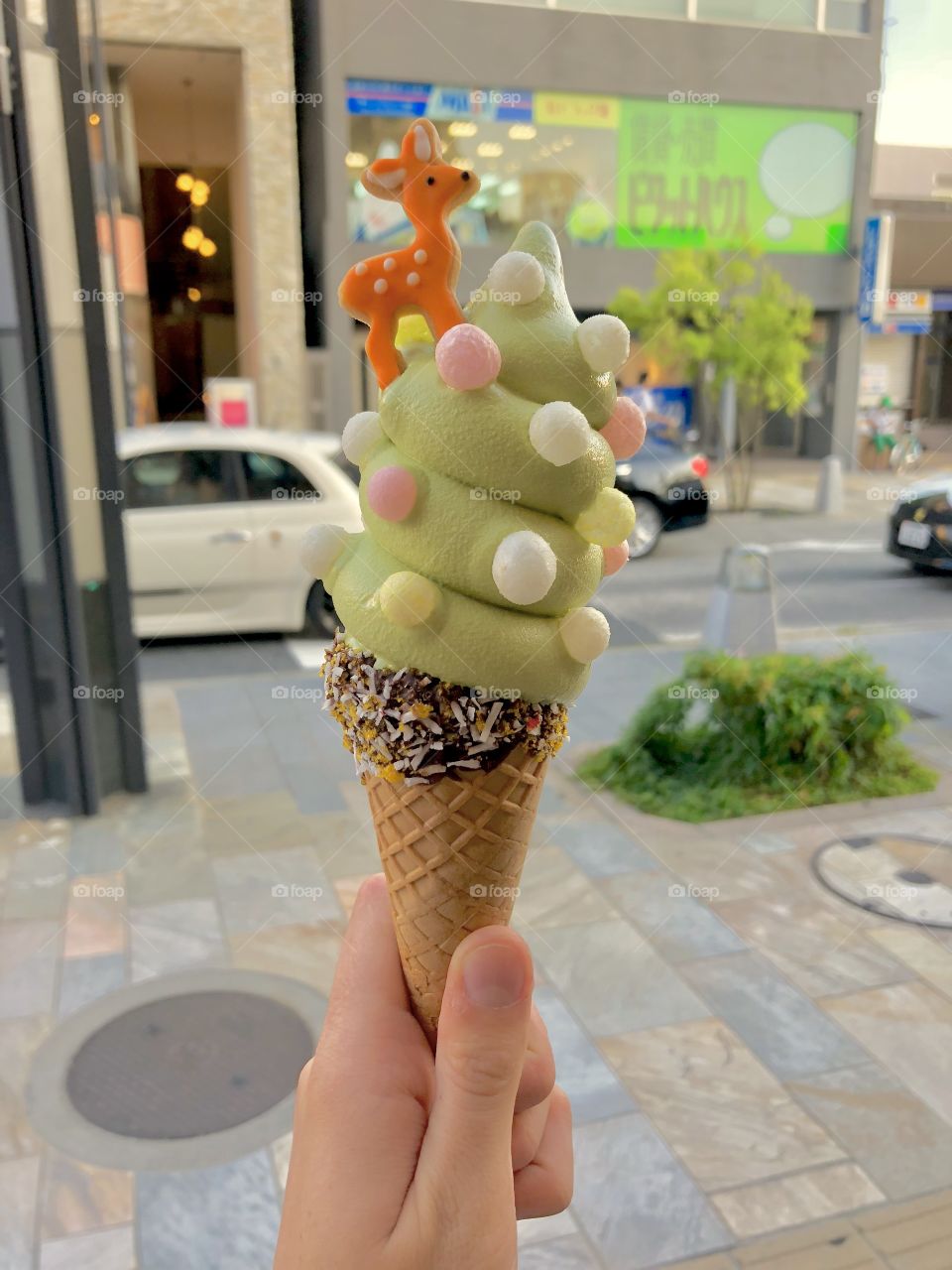 ice cream green tea Nara Japan summer