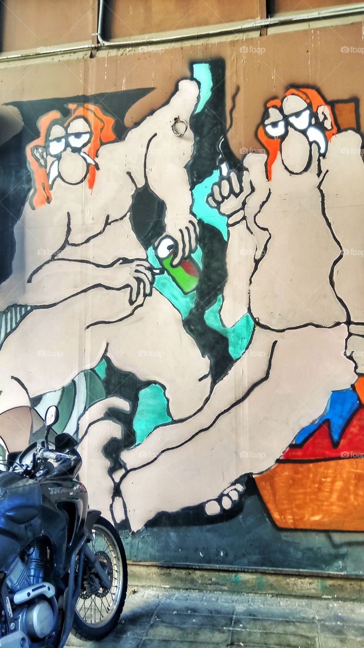 Grotesque graffiti on the streets of Athens