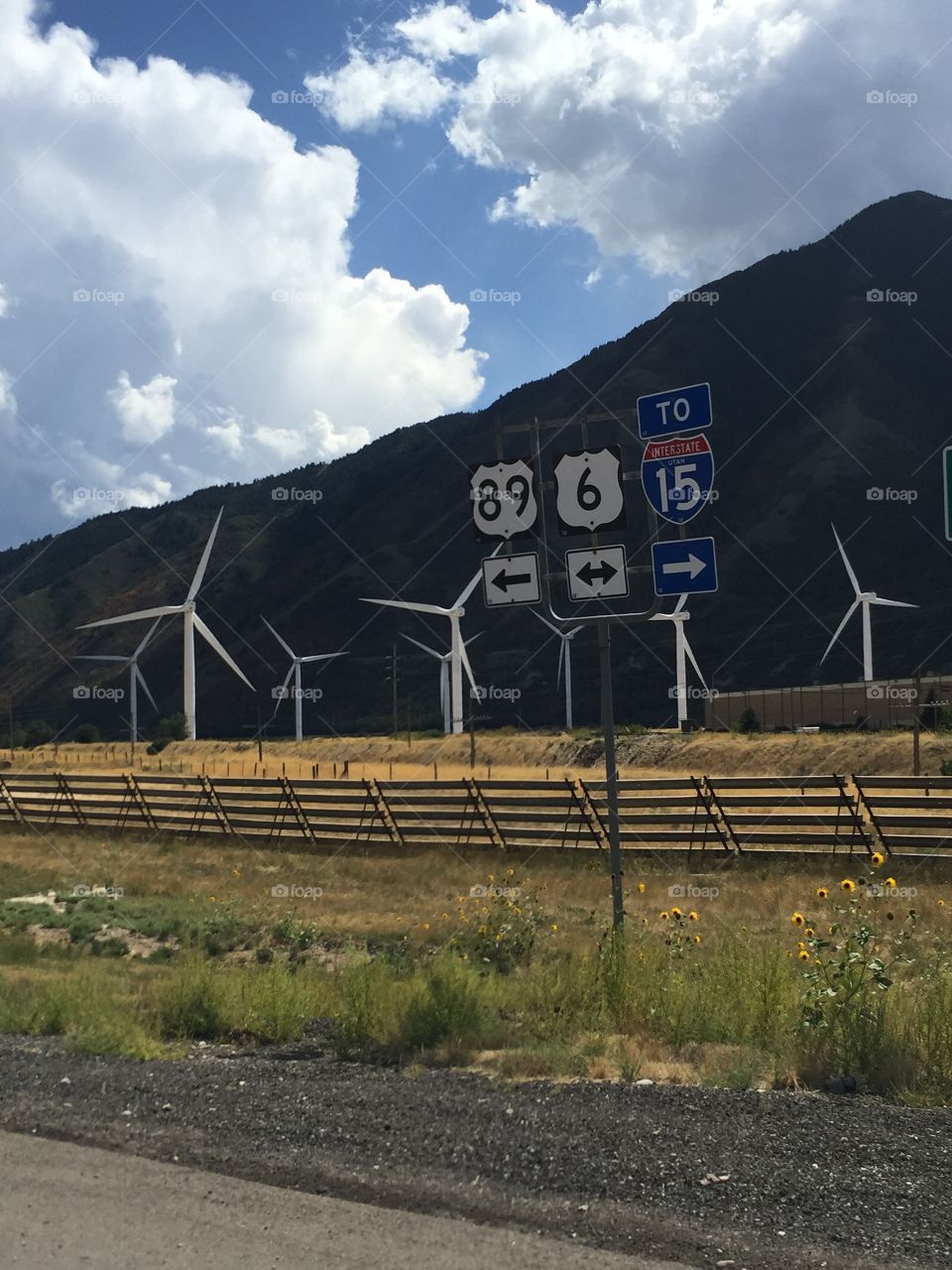 Wind turbines in desert
