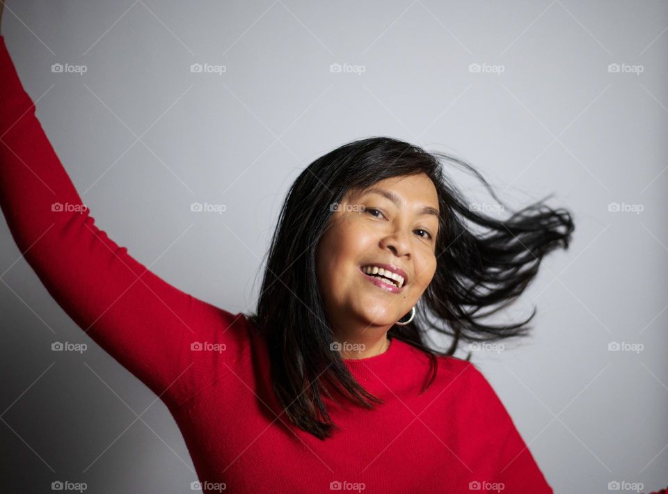 Portrait of a woman having fun