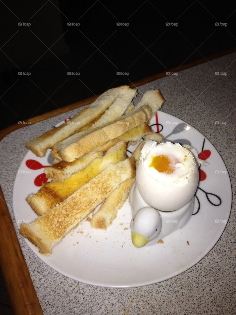 Toast and boiled egg