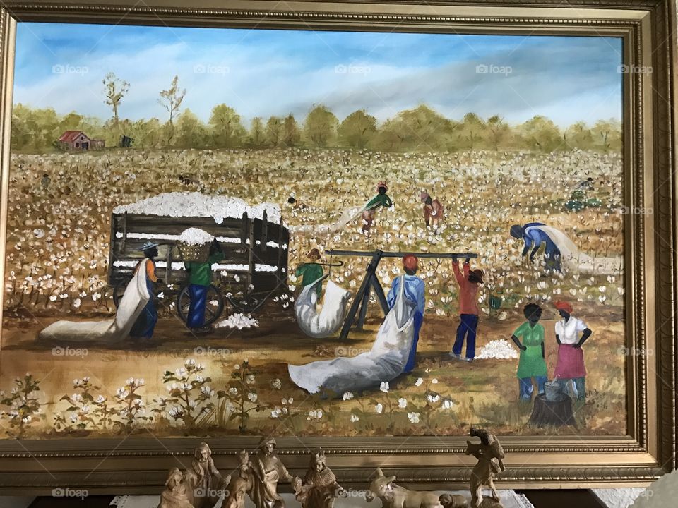 Cotton pickers painting