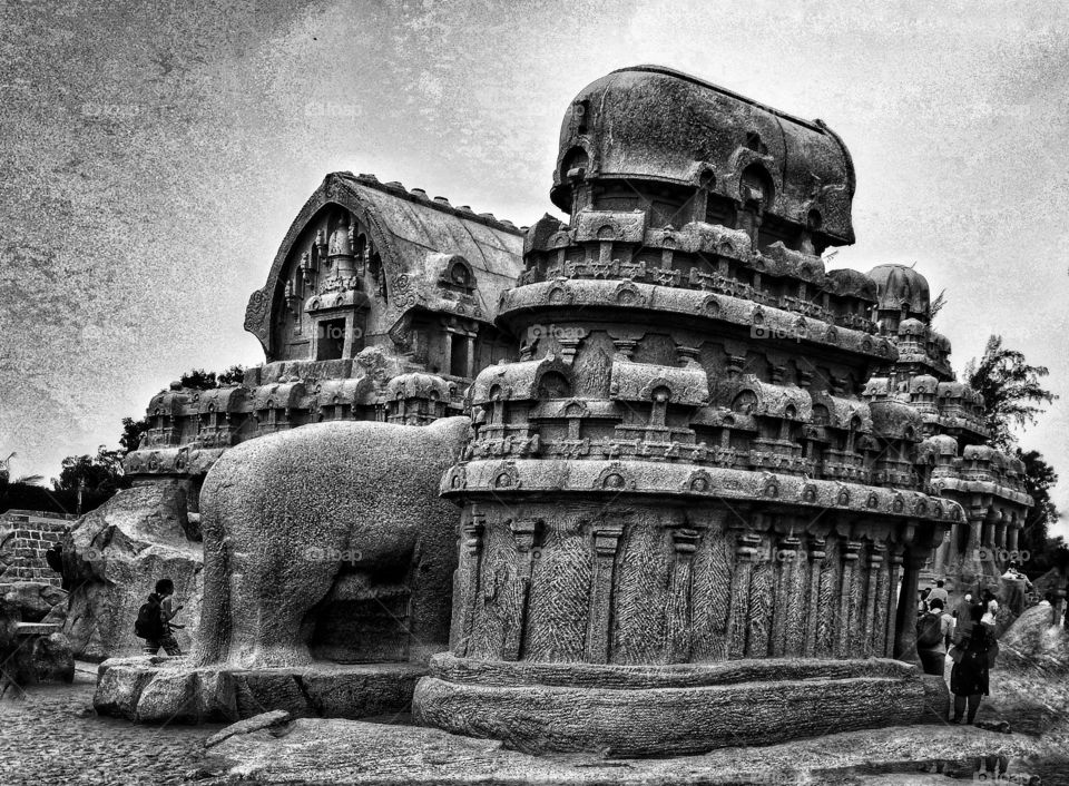 An archaic structure somewhere near Mahabalipuram city in Chennai, India.