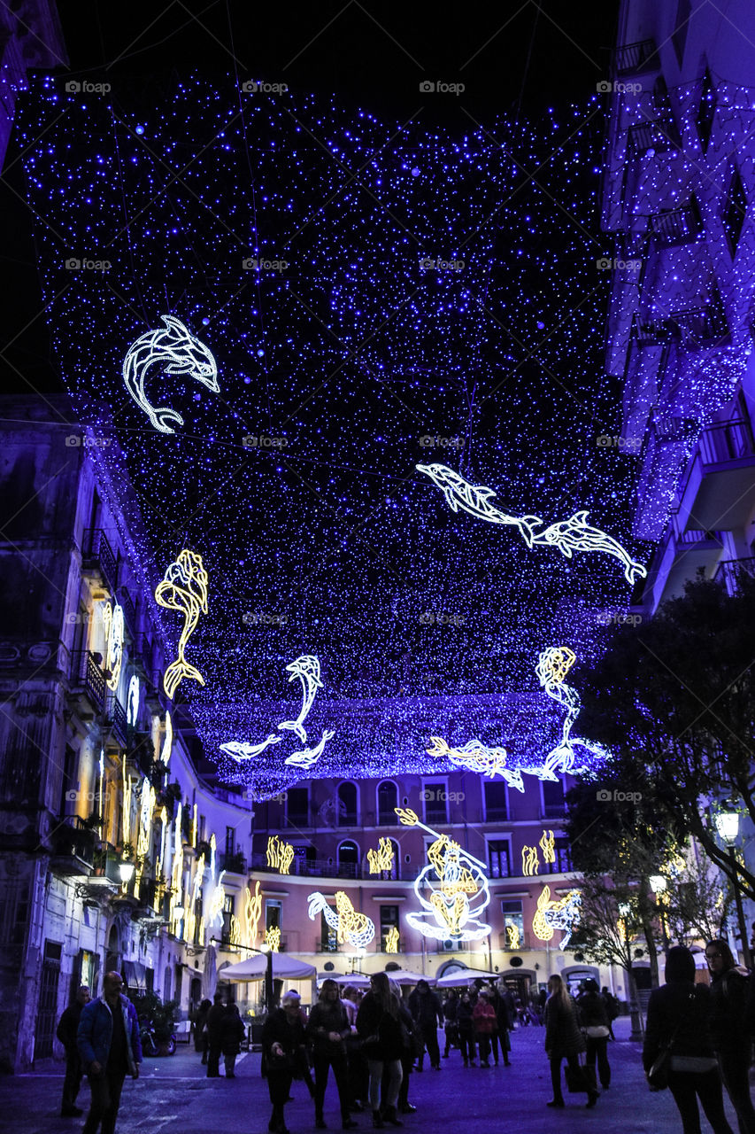 christmas lights _Salerno Italy ( street decoration)