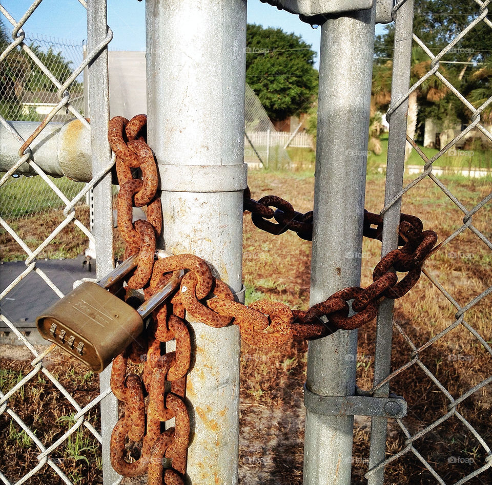 fence padlock chain barrier by amymcclurephoto