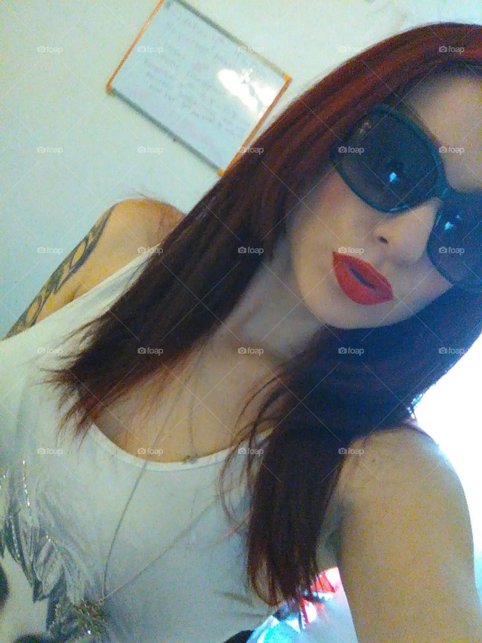 Brunette in the shade