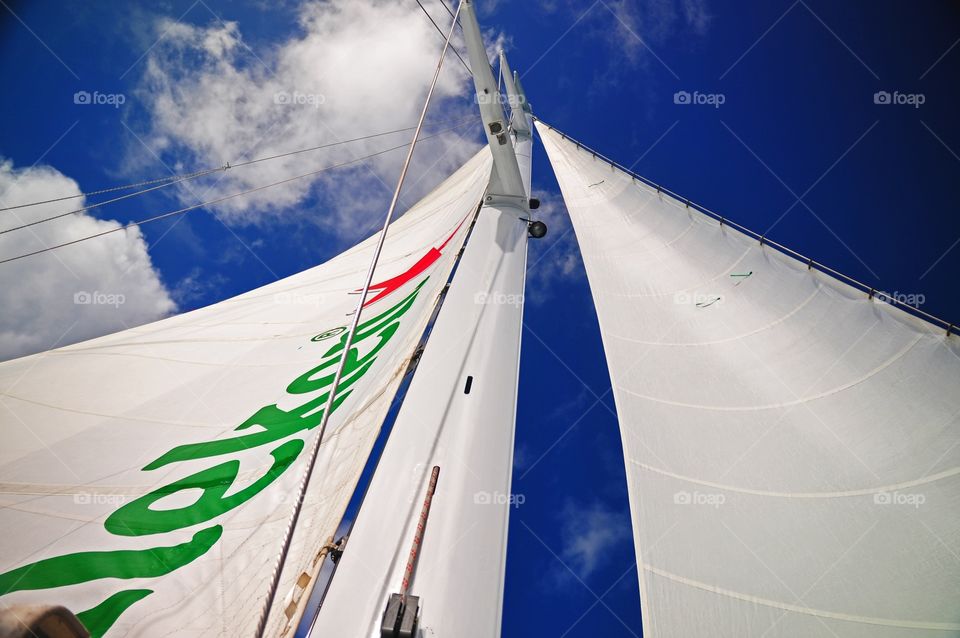 Heineken Sails up high on catamaran 