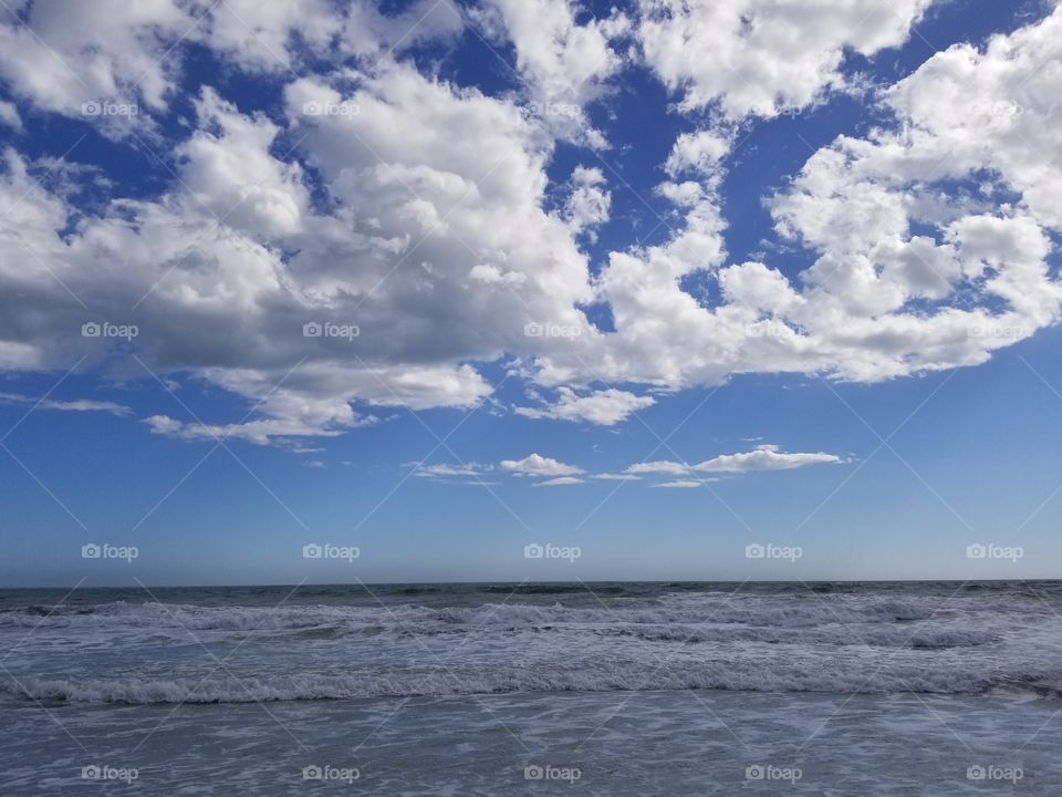 clouds at the beach