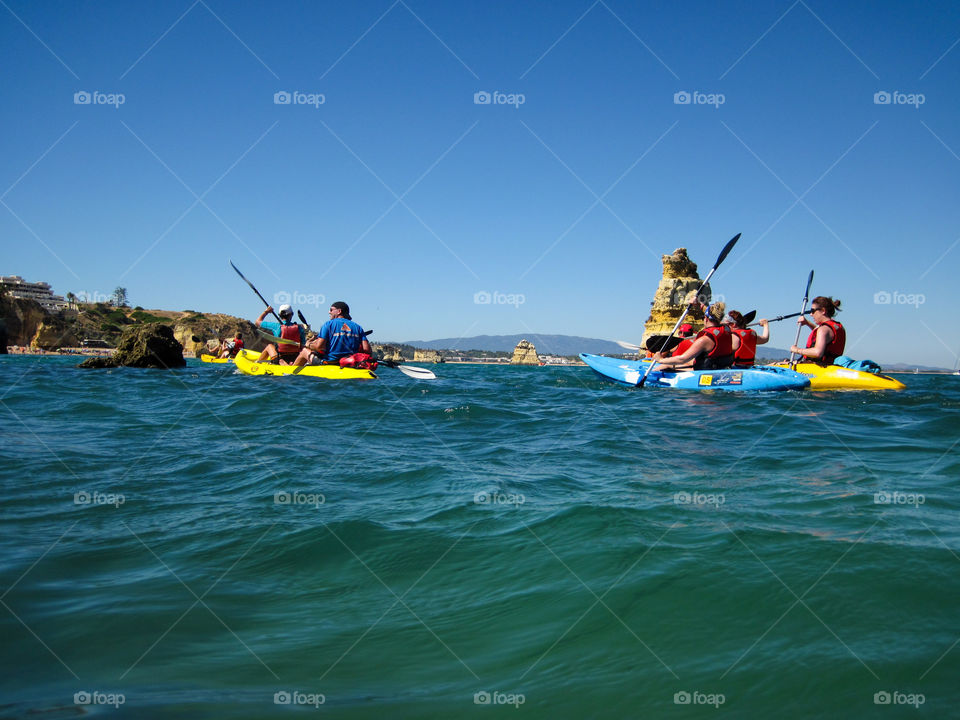 Kayakers in the water