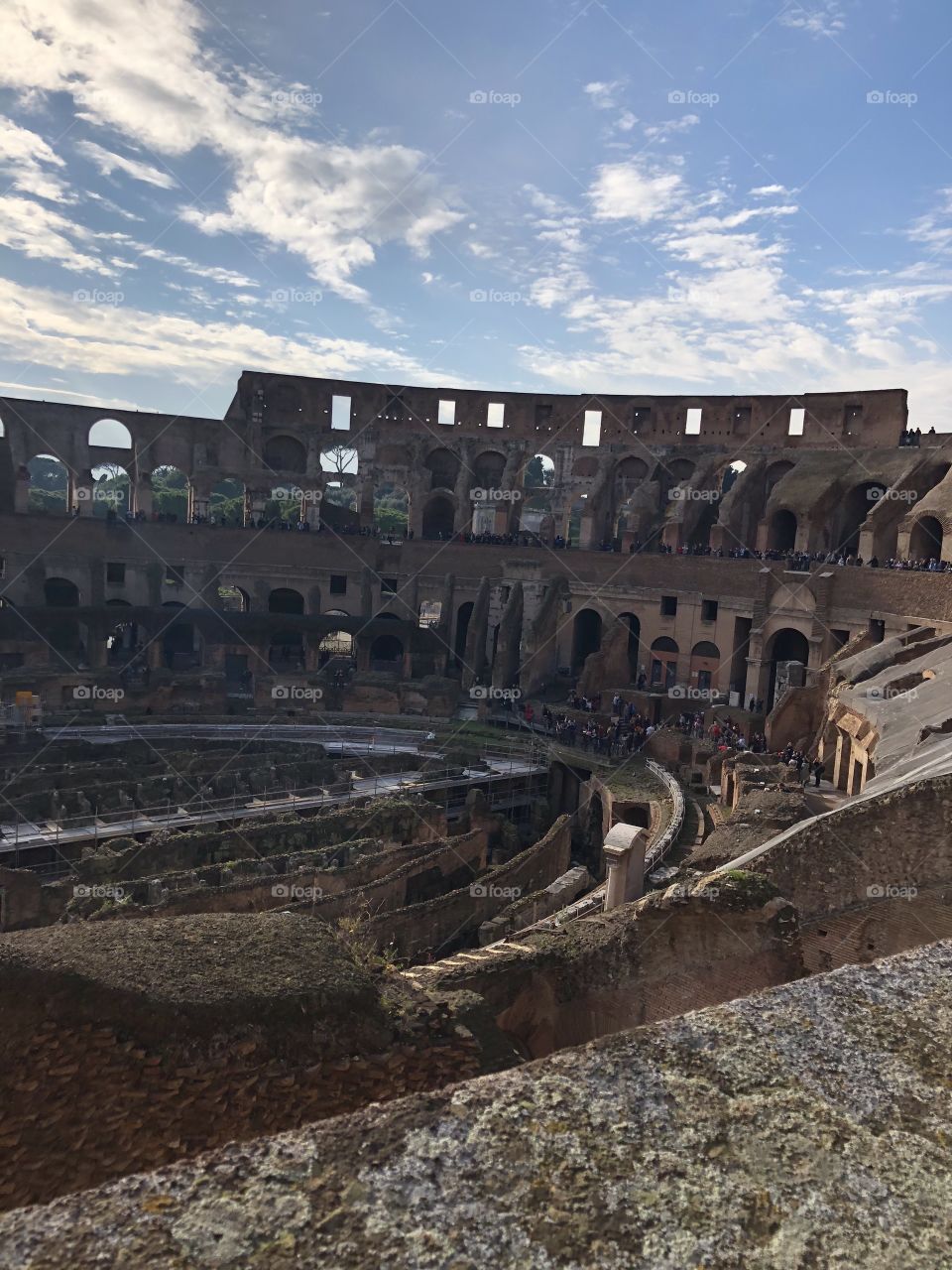 Inside the magnificent Colosseum, rarely captured well enough to preserve what the eye is seeing but a job well enough to remember the most magnificent splendor of Rome.