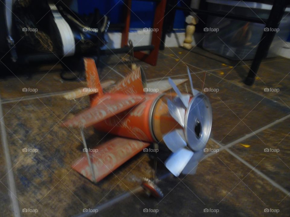 Coca-Cola airplane ✈. This is another picture of a airplane ✈ made out of an old Coca-Cola can