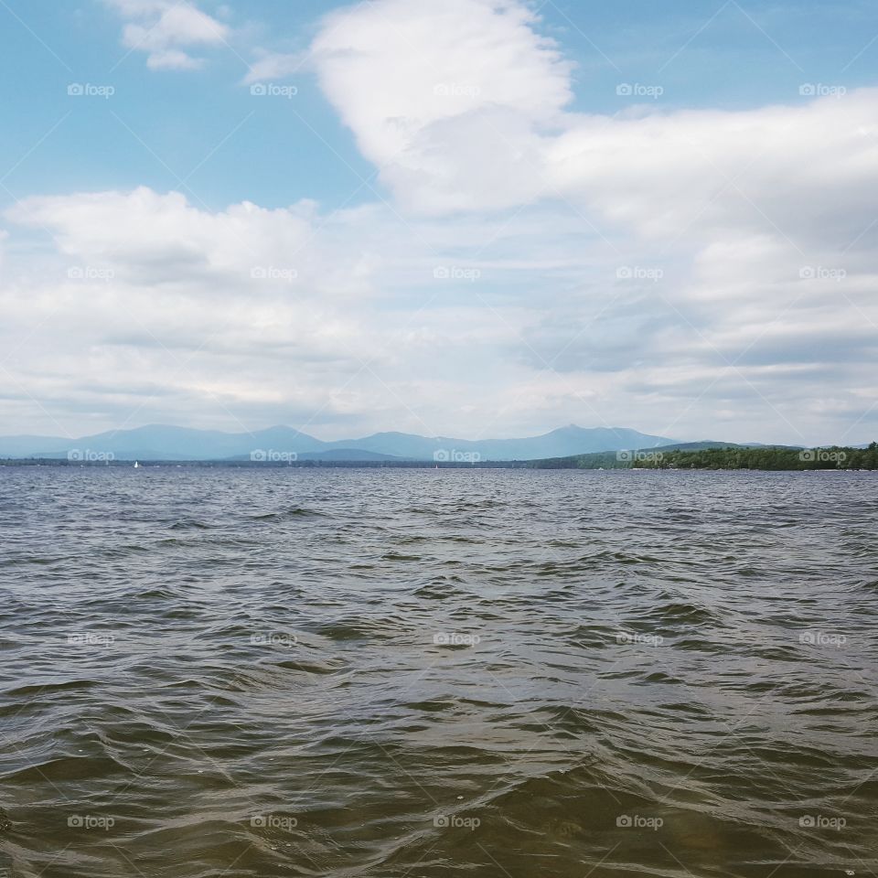 view of the white Mountains In NH from Ossipee lake