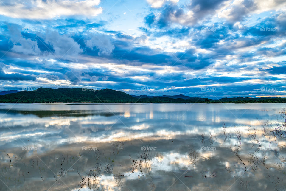 Nice reflect of cloud on dam