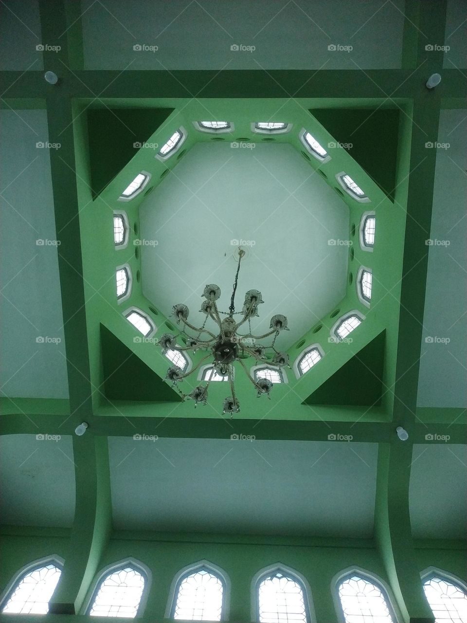 hanging lamp in the building