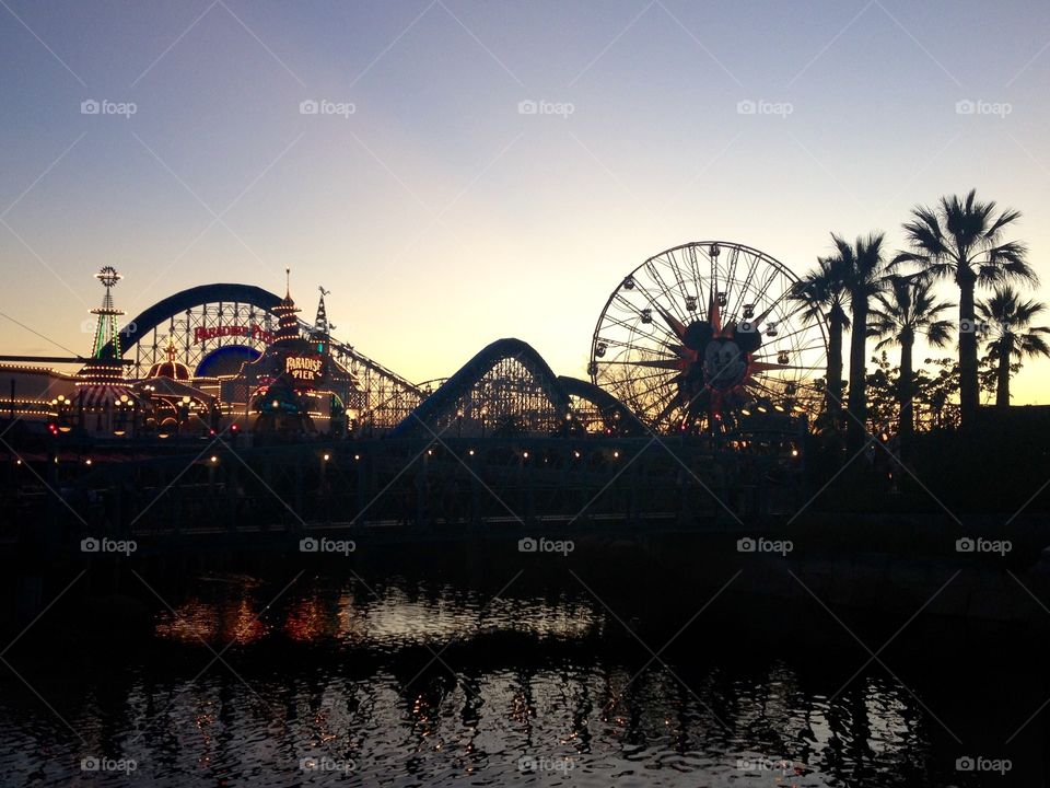 California Adventure Sunset. Disney's California Aventure