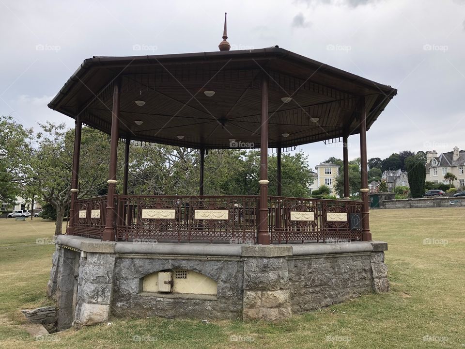 A beautifully constructed bandstand in regular use in Courtney Park, Newton Abbot.