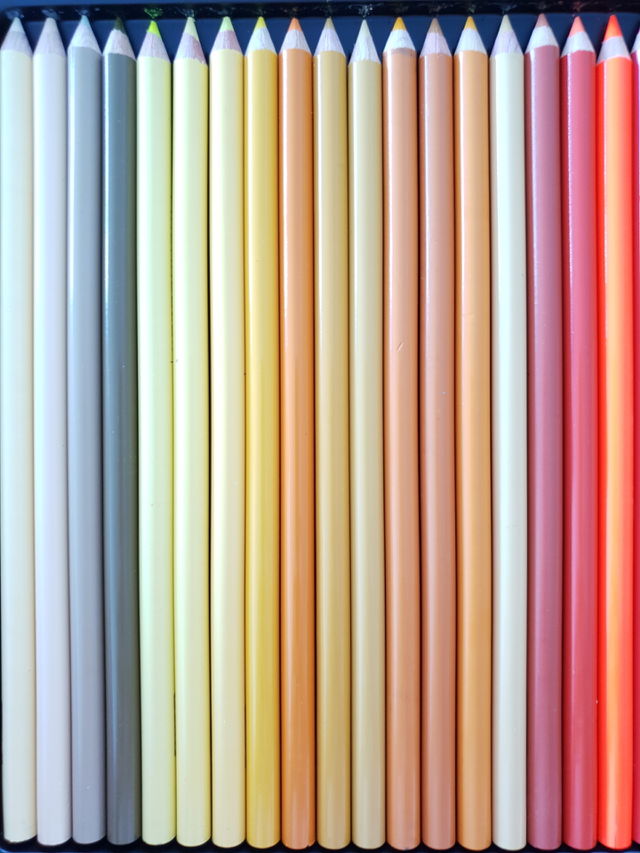 pencils in yellow hues