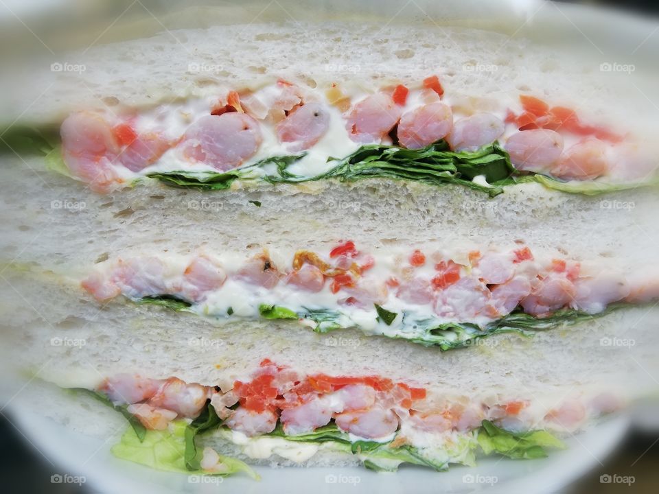 Assorted sandwich with meat and vegetables